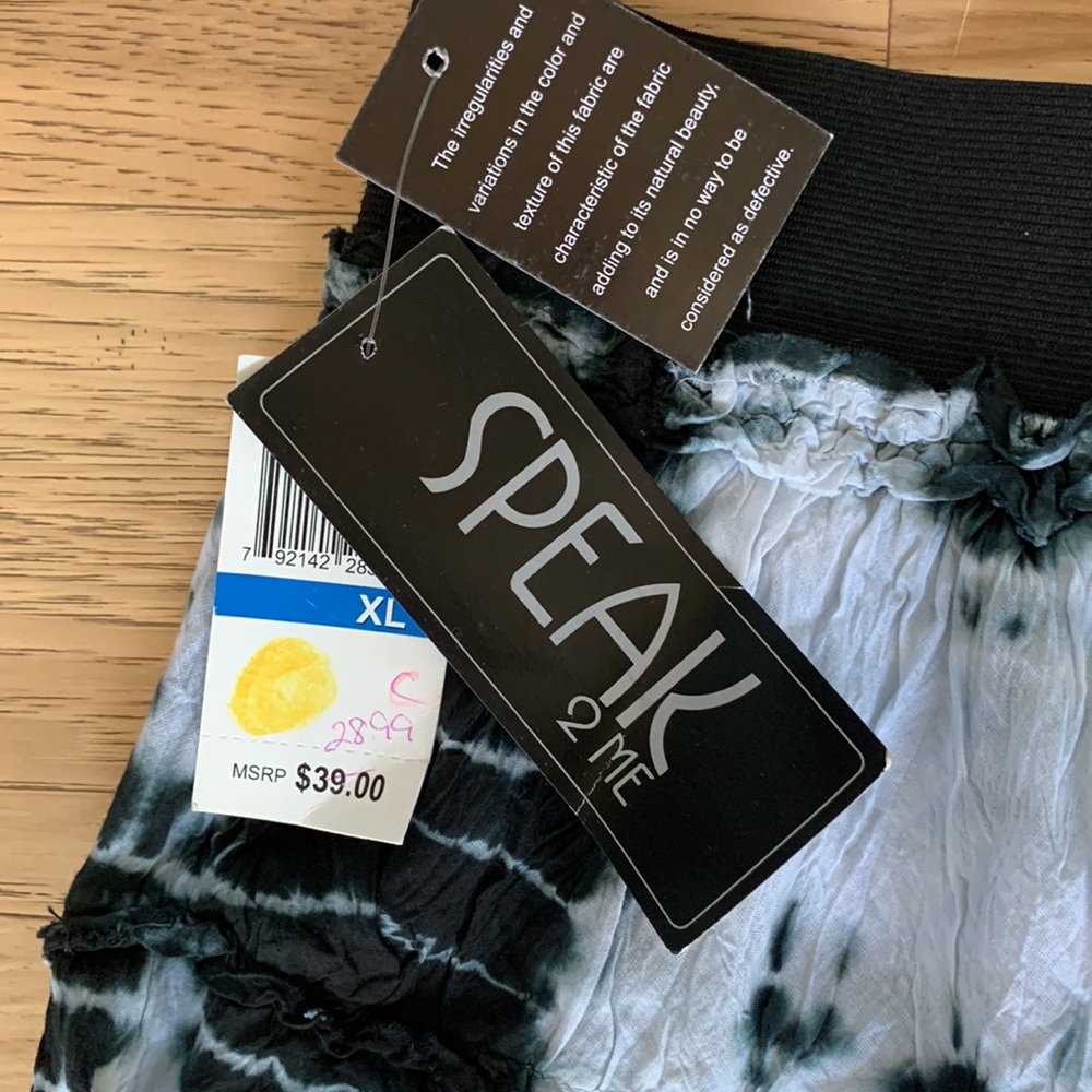 Black and white tie dye ruffle skirt XL - Picture 2 of 3
